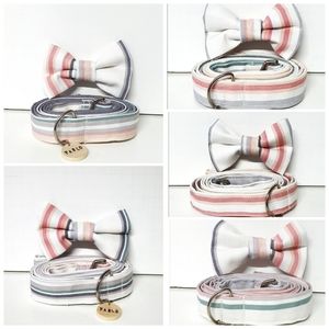 Pablo's Cotton Stripes Dog Bow Tie & Leash Set
